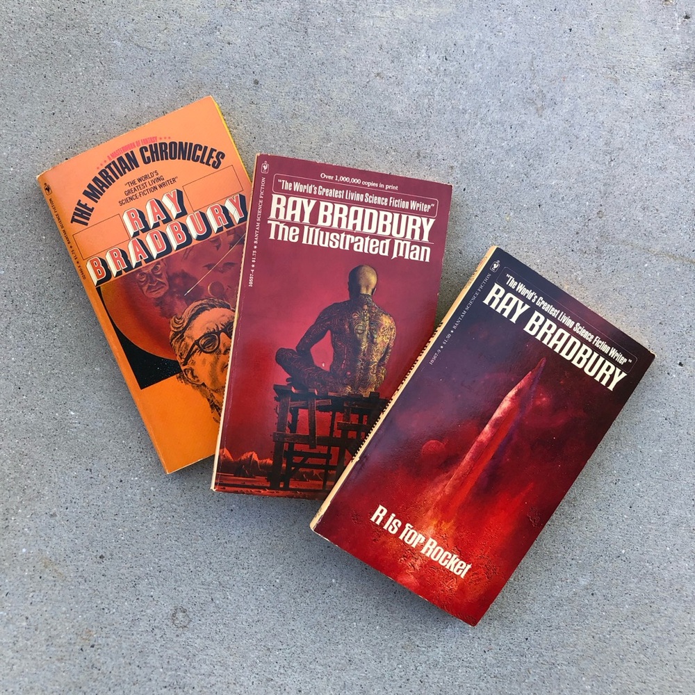 Ray Bradbury Classics Lot of 3 Illustrated Man, R for Rocket, Martian Chronicles